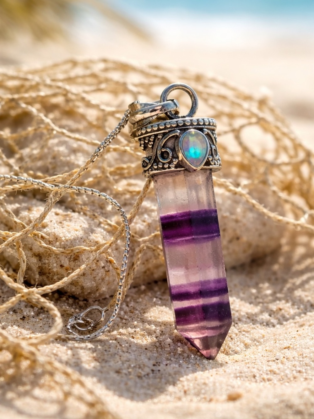Fluorite & Moonstone Necklace - Picture 12 of 13